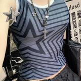 GORUNRUN-summer outfits y2k style casual spring outfits Contrast Trim Star Print Vintage Tank Top