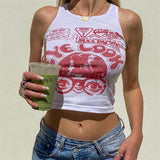 GORUNRUN-summer outfits y2k style casual spring outfits Eye Look Graphic Crop Tank Top