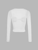 GORUNRUN-Ins Style Street Fashion Lace Mesh Long Sleeve Top