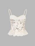 GORUNRUN-Ins Style Street Fashion Floral-print Lace Corset Top