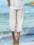 GORUNRUN Summer Linen Casual Solid Pants