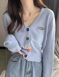 GORUNRUN-Ins Style Street Fashion Colored Button-down Knit Long Cardigans For