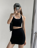 GORUNRUN-Ins Style Street Fashion Backless Halter   Sports Crop Slim Vest  s Top