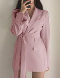 GORUNRUN-Ins Style Street Fashion Solid Color Flap Patchwork Blazer