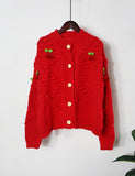 GORUNRUN-Ins Style Street Fashion Preppy Three-dimensional Cherry Knit Cardigan