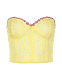 GORUNRUN-Ins Style Street Fashion Bandeau Slim Backless Lace Flower Embellished Camisole