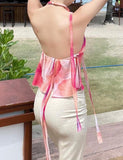 GORUNRUN-Ins Style Street Fashion Strap Halter   Backless V-neck Bottom Vest