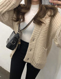 GORUNRUN-Ins Style Street Fashion Solid Color Loose Cardigan