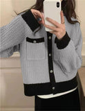 GORUNRUN-Ins Style Street Fashion Button Thin Sweater Knitted Cardigan Jacket  s