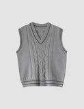 GORUNRUN-Ins Style Street Fashion Preppy Sweater Vest Knit Vest Shirt Two-Piece Set