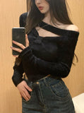 GORUNRUN-Ins Style Street Fashion Soft Waxy Dropped Shoulder Sweater