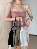 GORUNRUN-Ins Style Street Fashion Chest Pad Spaghetti Strap Solid Camisole