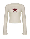 GORUNRUN-Ins Style Street Fashion Hollow Out Star Graphic Tops