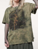 GORUNRUN-Ins Style Street Fashion Fairy Grunge Print Oversized T-shirt