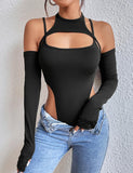 GORUNRUN-Ins Style Street Fashion Sling Halter Top   Off-the-Shoulder Bodysuit