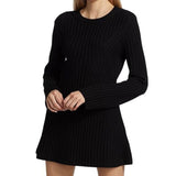 Gorunrun-hoco dresses -hoco dresses -2024 SPRING AUTUMN OUTFITS Leisure Round Neck Long Sleeve A Line Chunky Ribbed Knit Sweater Mini Dress