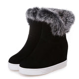 GORUNRUN- GORUNRUN-Good Quality Winter Boots Women Warm Shoes Platform High Heels Black Gray Real Fur Ladies Snow Boots Plus Size 43