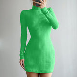 Gorunrun-hoco dresses -hoco dresses -Women Summer Sexy y2k Fairy Dress Casual Loose Dress High Neck Long Sleeve Mini Dress