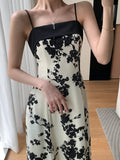 GORUNRUN-New Summer 2024 Long Print Dress for Women Korean Elegant Fashion Sexy Sleeveless Spaghetti Strap Evening Female Clothes