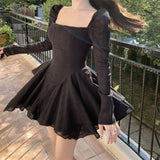 GORUNRUN-Women Summer Sexy y2k Fairy Dress Casual Loose Dress Solid Color One Shoulder Slim Fit Fairy Dress